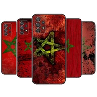 morocco flag moroccan phone case hull for samsung galaxy a70 a50 a51 a71 a52 a40 a30 a31 a90 a20e 5g a20s black shell art cell c