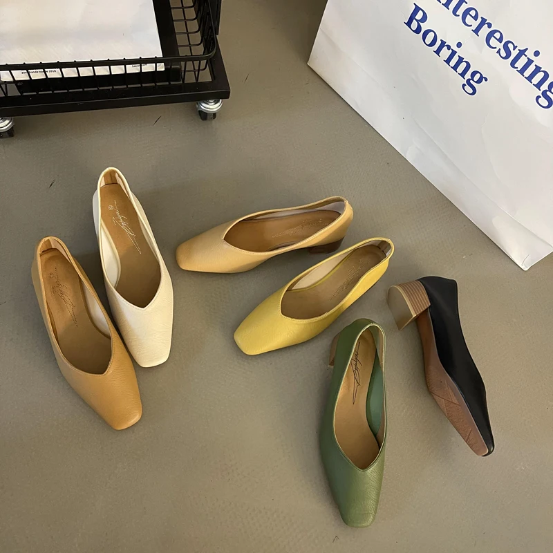 

Туфли женские удобные и элегантные, Мокасины с круглым носком, с закрытым носком, повседневные кроссовки, натуральная обувь на платформе, клоги