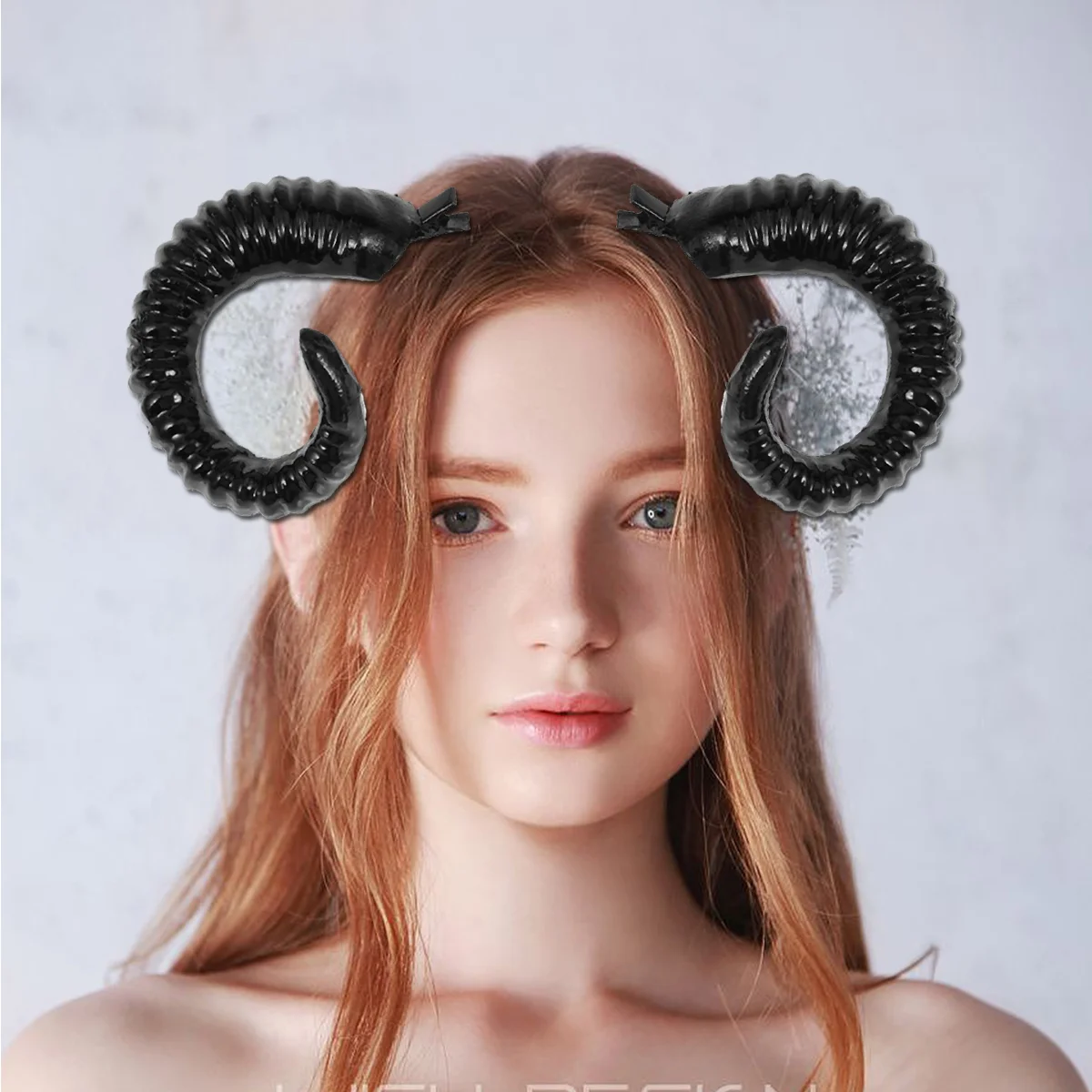 

Halloween Costume Party Hair Decor Aritifical Sheep Horns Fancy Accessories Women