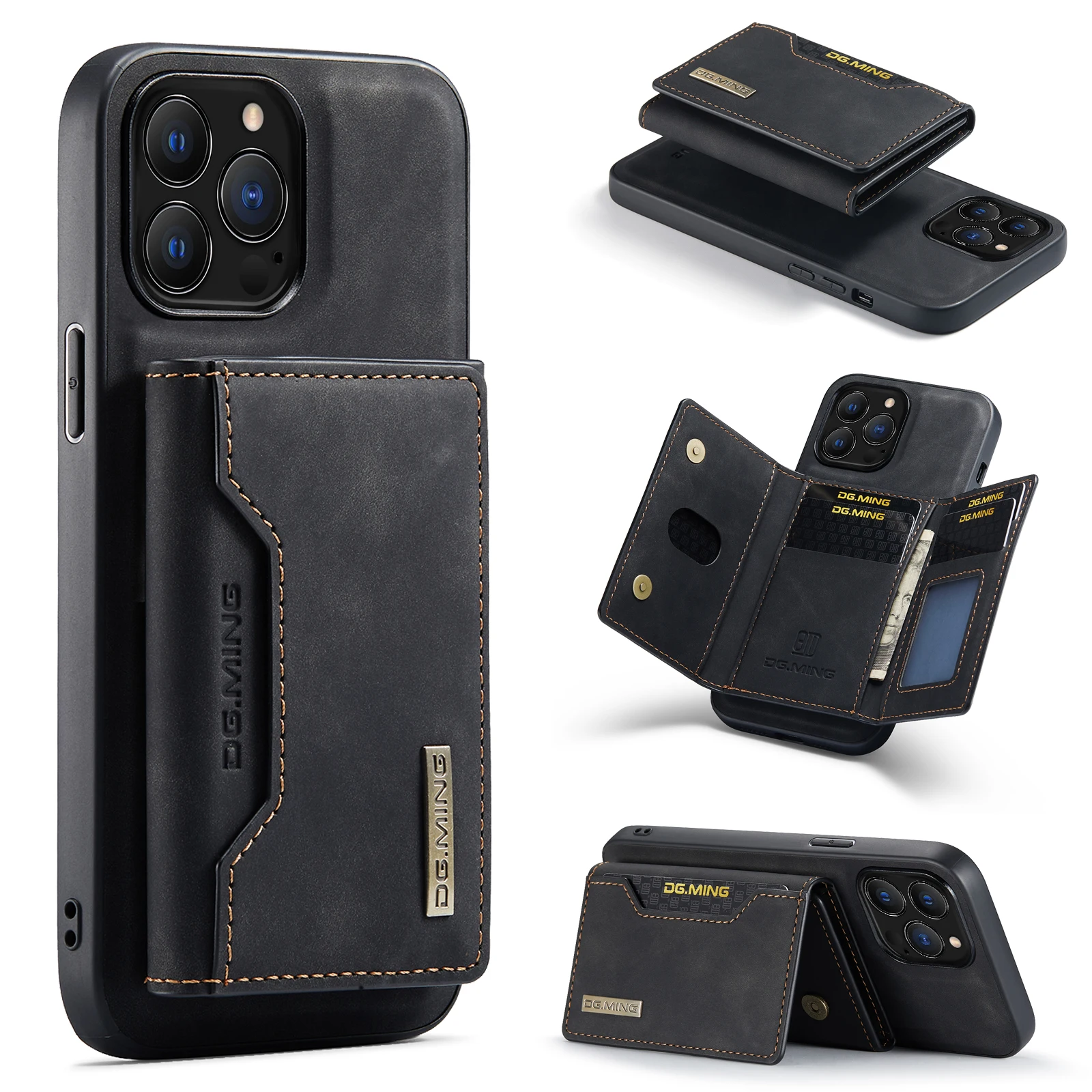 

Магнитный съемный кожаный чехол-кошелек 2 в 1 DG.MING для APPLE iPhone 13 Pro Max 13 Mini, чехол-бумажник из искусственной кожи