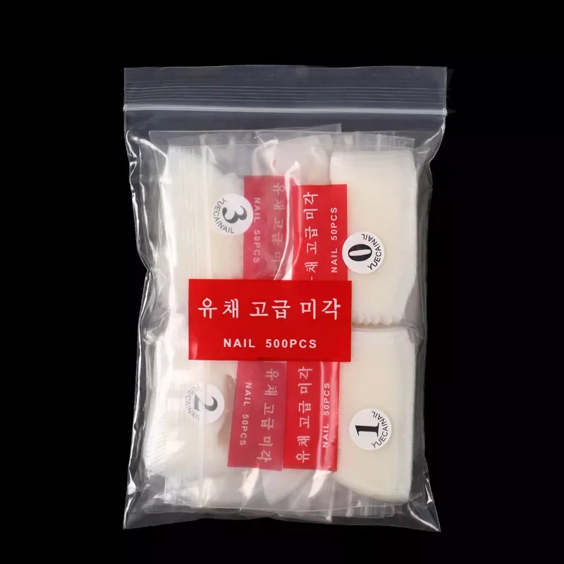 

Natural Color White Natural French False Acrylic Nail Tips UV Gel Ultra Flexible Pack Of 500 Tips Fake Nail