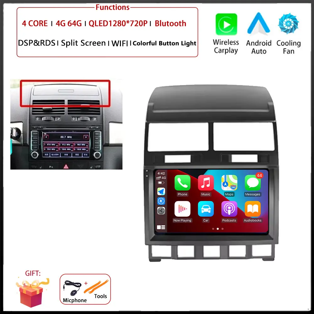 4G Android OS Carplay Auto WIFI Радио Стерео Мультимедийный Плеер 2din BT 5.0 FM/AM Для Volkswagen Touareg I 1 GP 2002-2010 Автомобиль