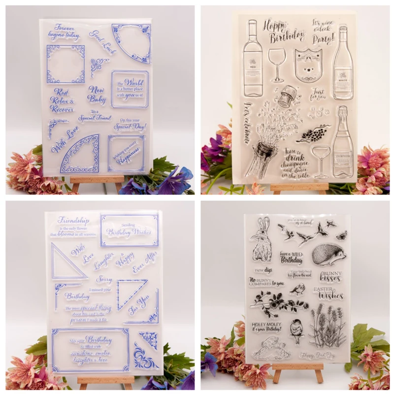 

14.5x21cm Clear Stamps for Card Making and Scrapbooking Card Making Words Transparent Stamps Silicone Stamps Photo Album Decor