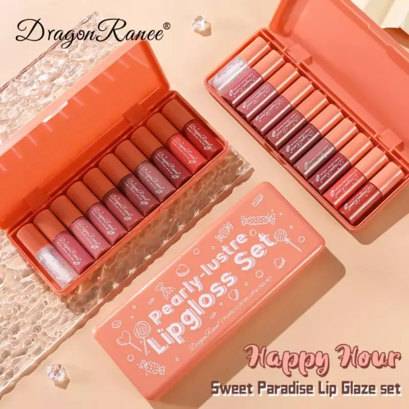 

NEW2023 6/10Pcs Mini Lipstick Set Mirror Water Lip Gloss Moisturizing Lipgloss Waterproof Lipsticks Sexy Lip Tint Makeup Korean