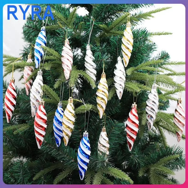 

Spike Spiral Christmas Balls Plastic Shatterproof Christmas Tree Home Decoration Christmas Ball Ornament New Year Gift /lot