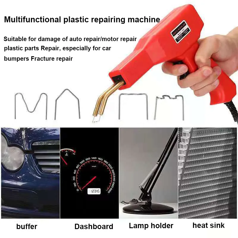 

Wave-shaped Short Design Plastic Bumper Repair Welding Gun Durable Universal Car Accessories Car Supplies Red Gun Main Fuser