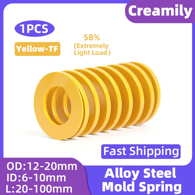 Фото Creamily, 1 шт., пружина TF, пресс-форма из легированной стали, пружина, легкая нагрузка, спиральные штамповочные пружины, OD12-20 мм ID6-10 мм L20-100 мм №1