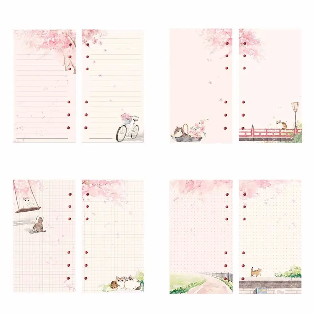 

Линейные страницы для блокнота A6 Sakura And Cat 80 листов