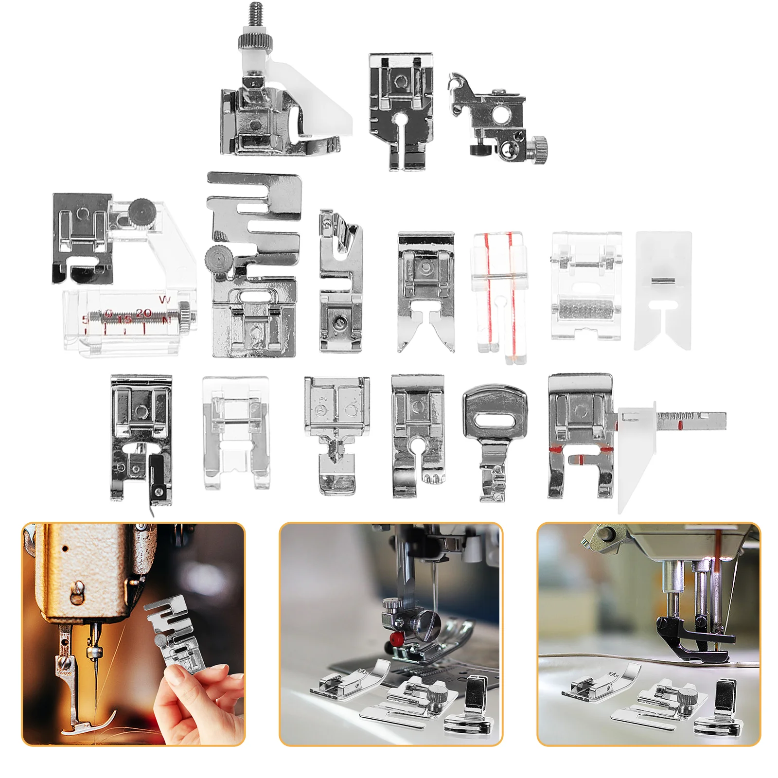 

16 Pcs Household Sewing Feet Presser Foot Portable Supply Metal Multi-function Small Wear-resistant