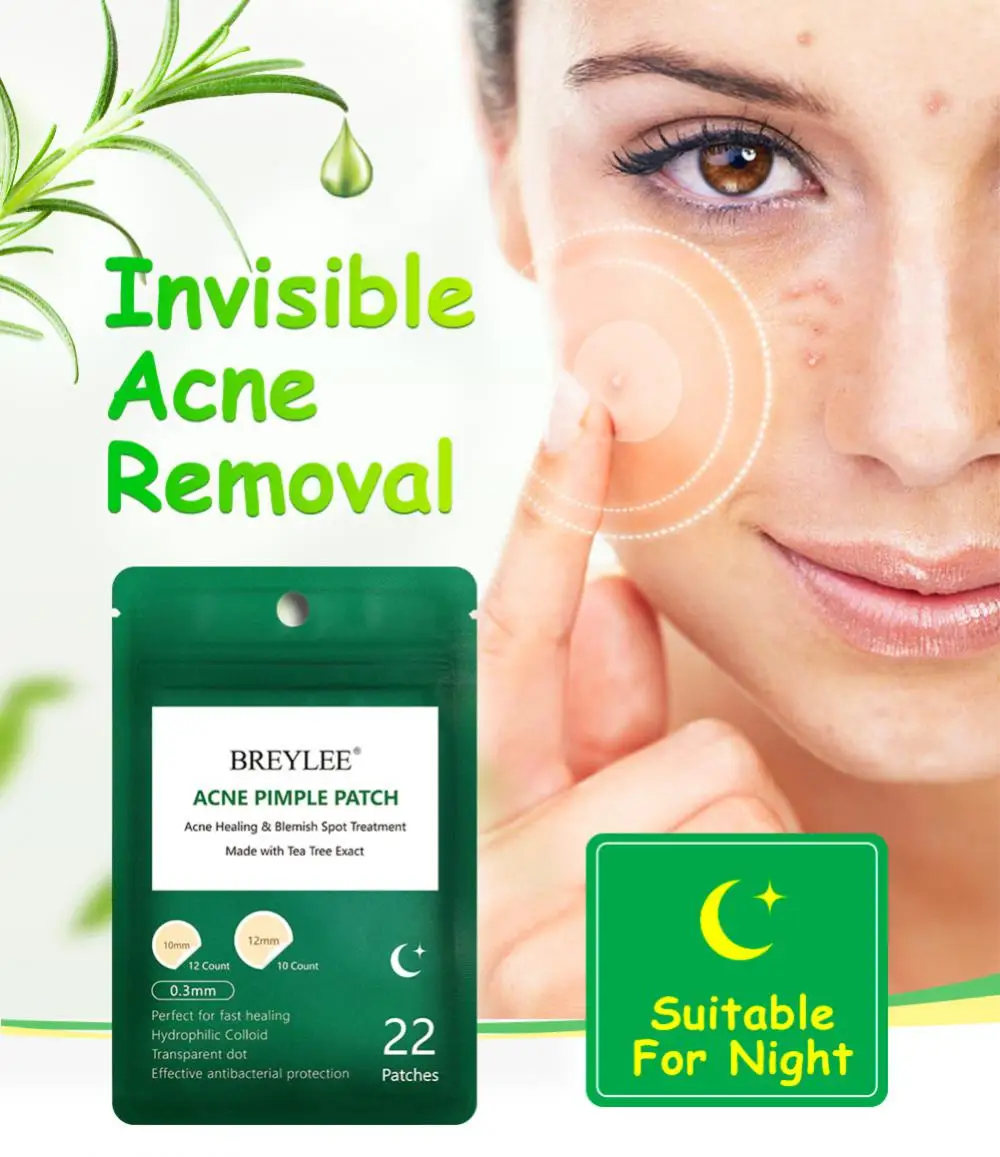 

BREYLEE Acne Pimple Patch Invisible Acne Treatment Stickers Pimple Remover Tool Blemish Spot Skin Care Night Use Facial Mask