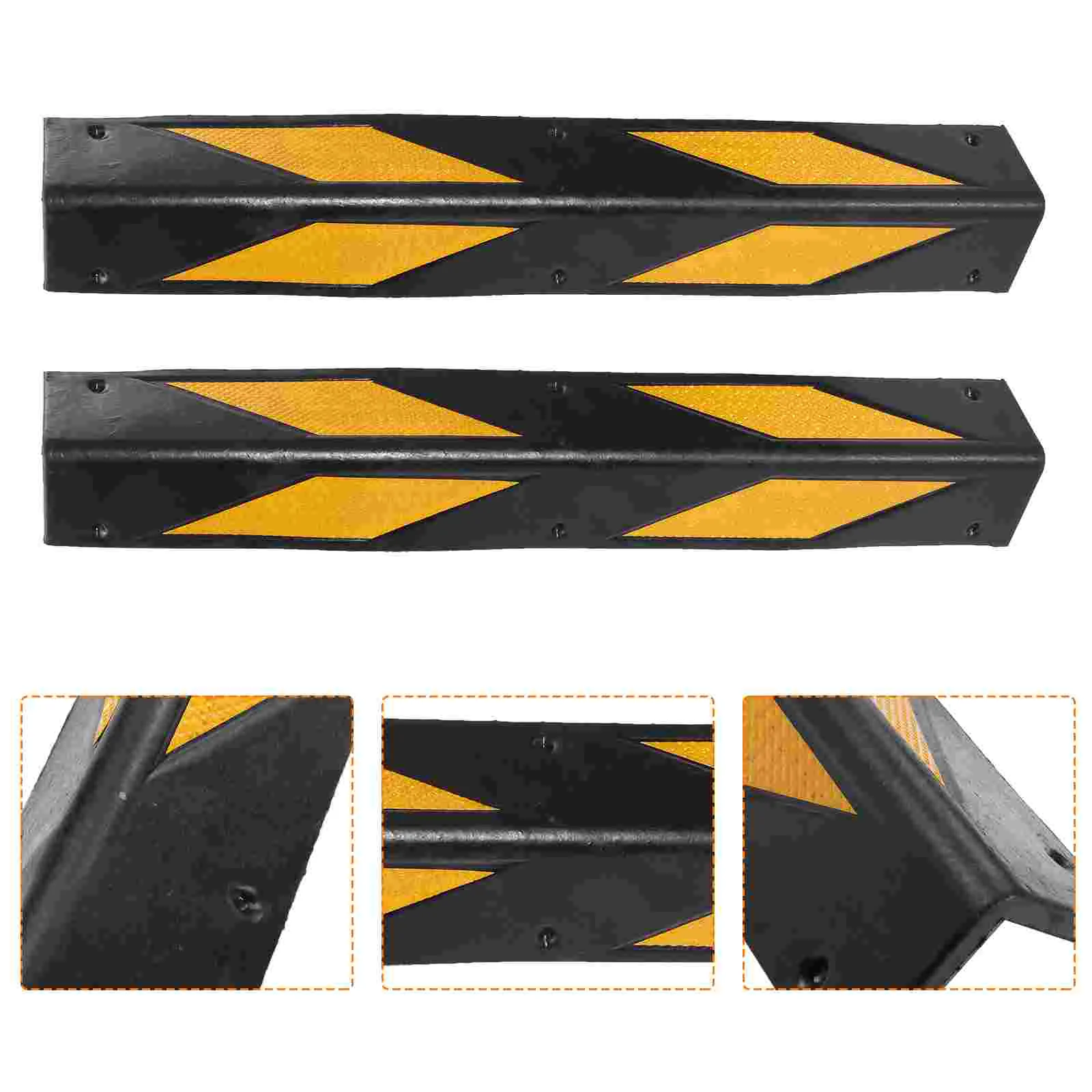 

2 Pcs Garage Reflective Strips Corner Guards Parking Garages Rubber