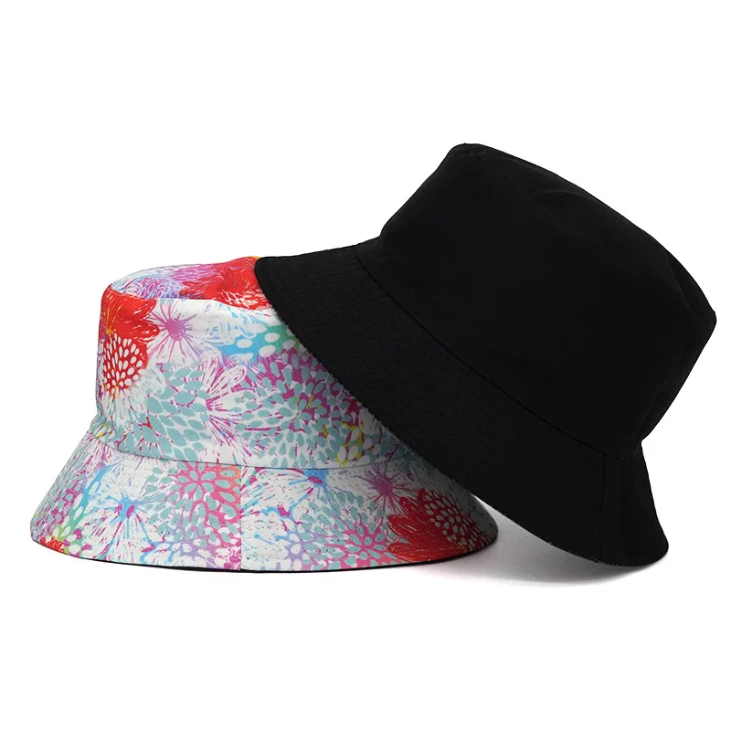 Панама двусторонняя с широкими полями для мужчин и женщин шляпа принтом суши
