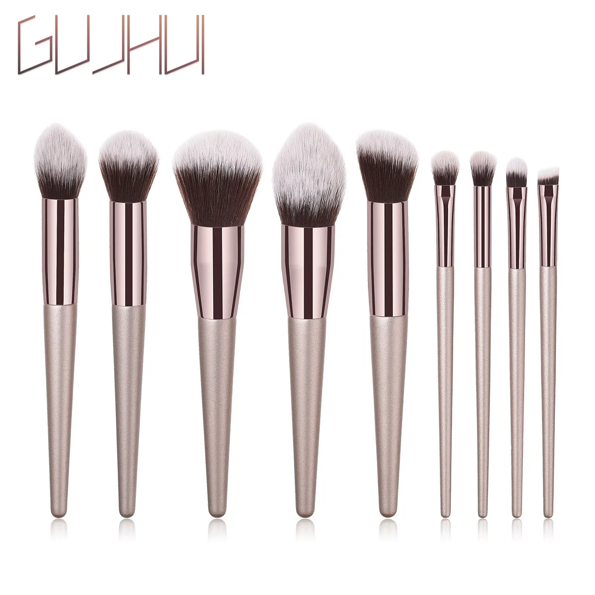 

GUJHUI Champagne Gold 1/4/10PCS Makeup Foundation Brushes for Concealer Cosmetic Set Powder Blush Eyeshadow Eyebrow Brush Tool