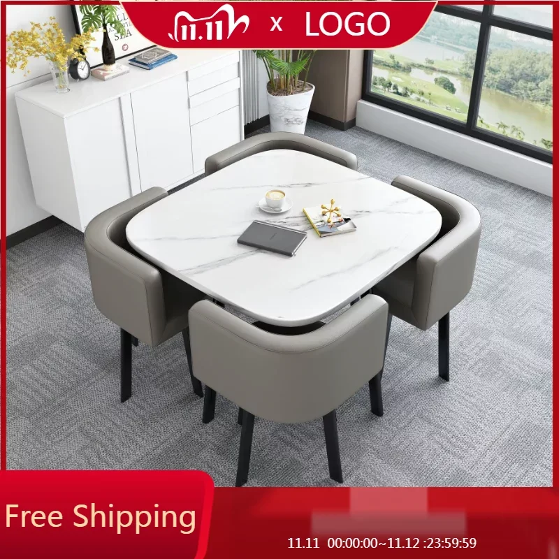 

Kitchen White Set Dining Table Luxury Legs Metal Lobby Living Room Coffee Tables Office Center Mesas De Jantar Home Furniture