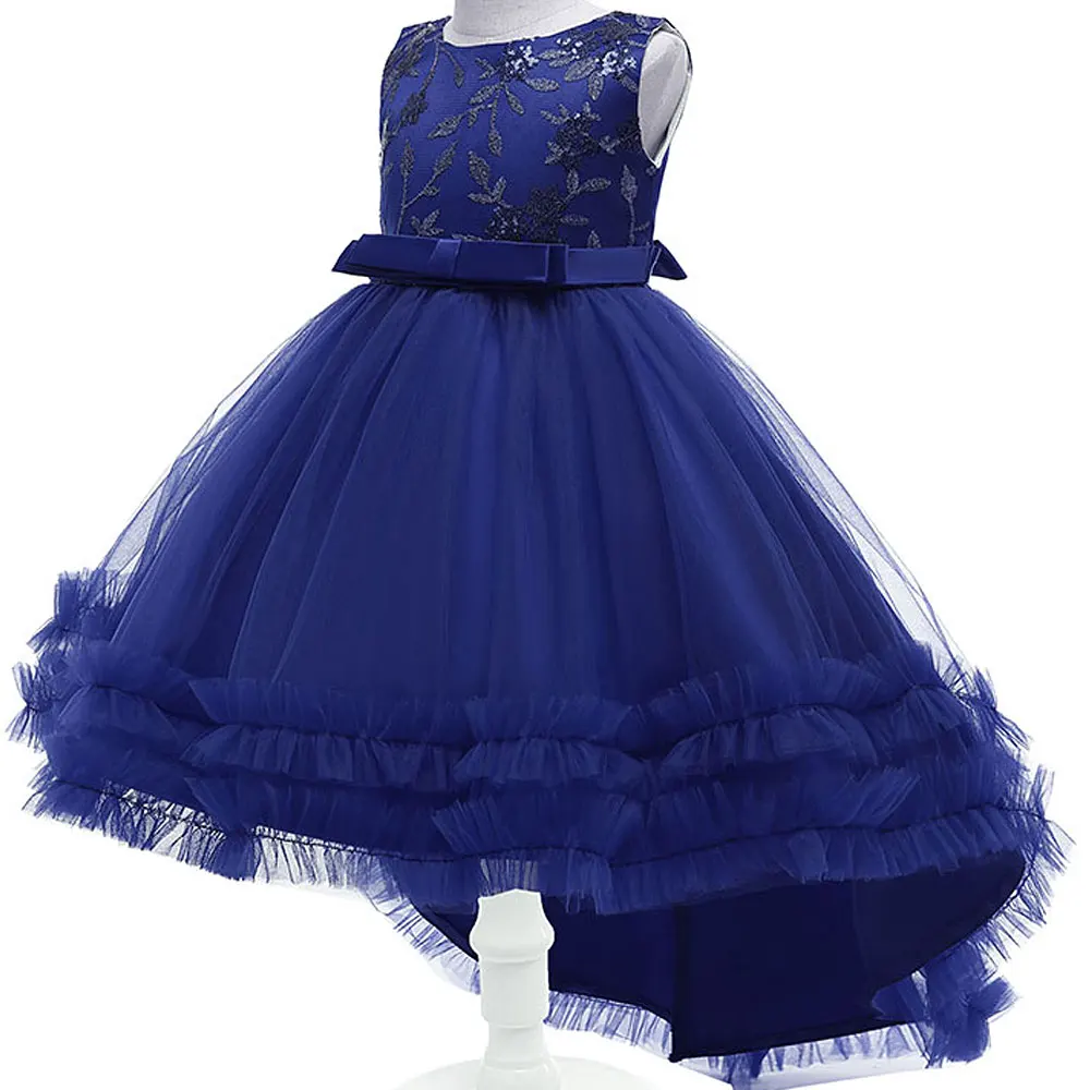 

Mesh Net Robe Princesse Fille Christmas Dress For Girls Event Party Formal Princess Vestido Nina Waist Bow Kid Clothes Long Back