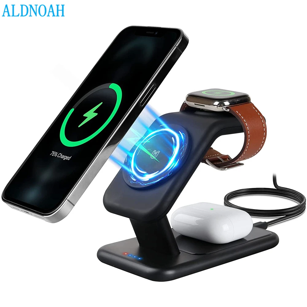 

3 in 1 Magnetic Wireless Charger 15W Fast Charging For iPhone 12 13 Pro Max Mini 14 Plus Apple 8 7 6 SE 5 4 Watch Airpods Pro 2
