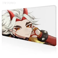genshin impact itto mouse pad gaming xl large computer home mousepad xxl soft anti slip natural rubber computer