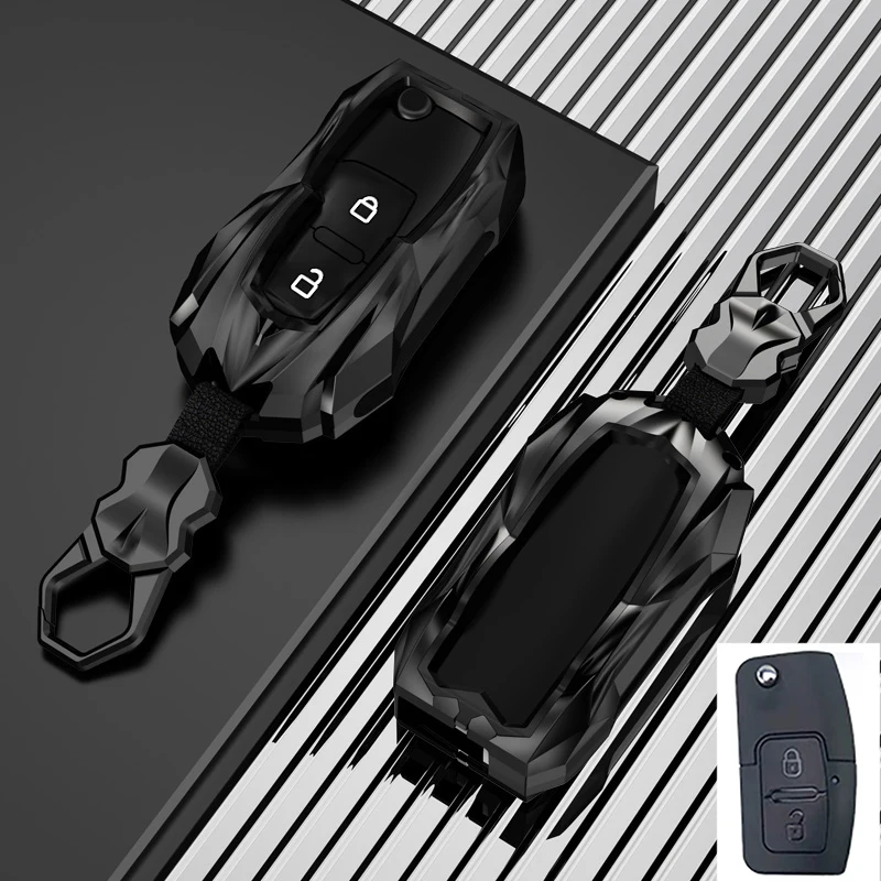 Фото Чехол для автомобильного ключа из цинкового сплава для Ford Fiesta, Focus 2, Ecosport, Kuga, Escape, Falcon, B-Max, C-Max, Eco Sport, Galaxy, аксессуары №4