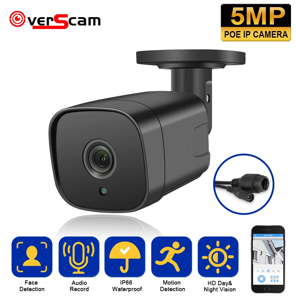 

CCTV POE IP Bullet Security Camera 5.0MP Outdoor Waterproof Smart Audio Exterior POE Video Surveillance Camera 5MP Monitoring Ca