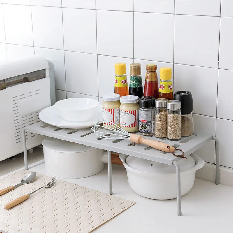 

Kitchen Retractable Storage Rack Kitchen Storage Rack Layered Shoe Rack Household Space Saving Living Room Dormitory Shoe Storag