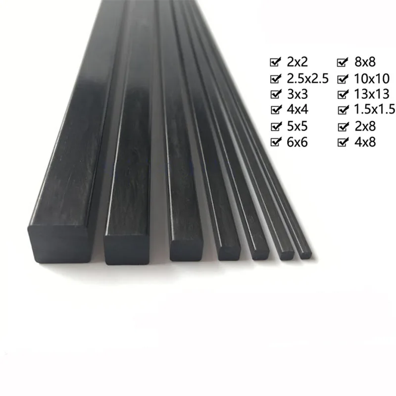 

6*6*1000mm length Pultruded Square Solid Carbon Fiber Rod ,CFR rods, Rigid rod, kite pole,building pole, CFK stab