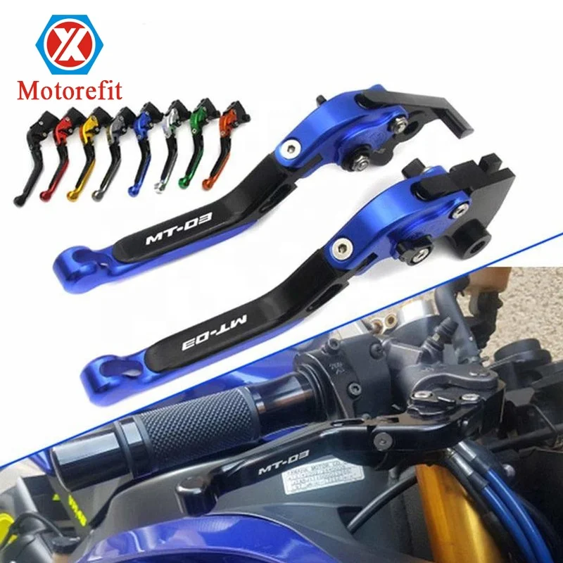 

For YAMAHA MT-03 MT03 MT 03 2015-2018 Motorcycle Accessories CNC Folding Extendable Brake Clutch Levers LOGO MT03