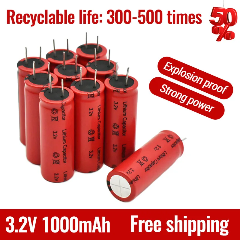 

20PCS Original NEW 14500 Capacitive Lithium Battery 1000mah Rated Capacitance 3.7V Standard Voltage