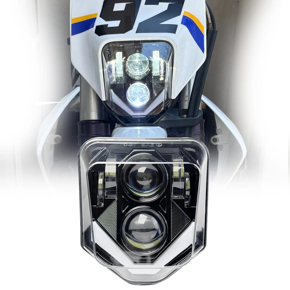 Фото Светодиодная фара для мотоциклов Husqvarna TE FE FC TC 125 250 300 350 450 501 701, для эндуро, мотокросса и внедорожных мотоциклов.