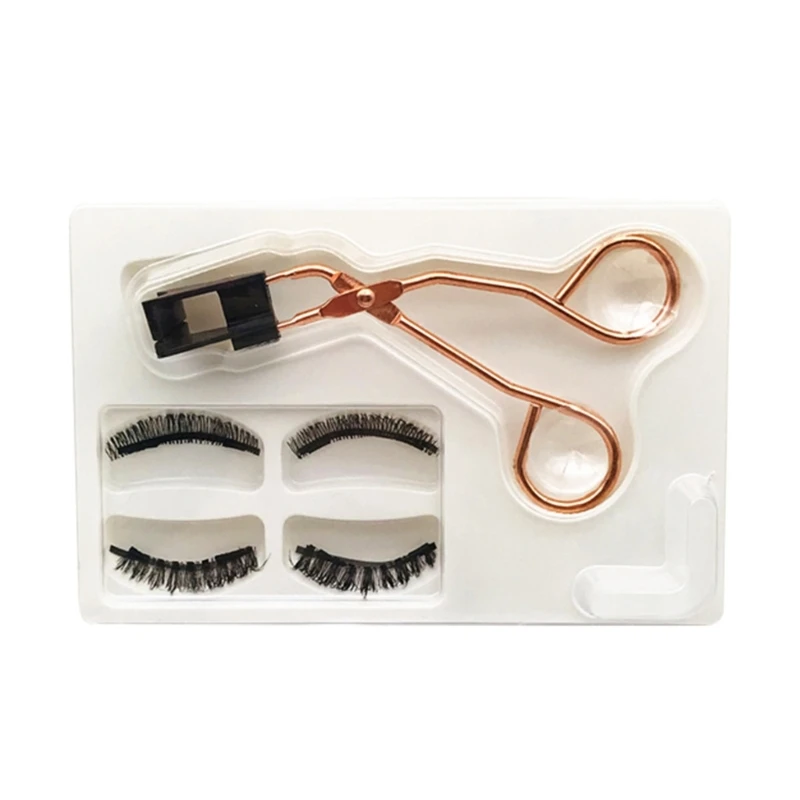 

Ресницы без подводки для глаз, многоразовые двойные ресницы, естественный внешний вид, искусственная подводка с аппликатором, Прямая поставка