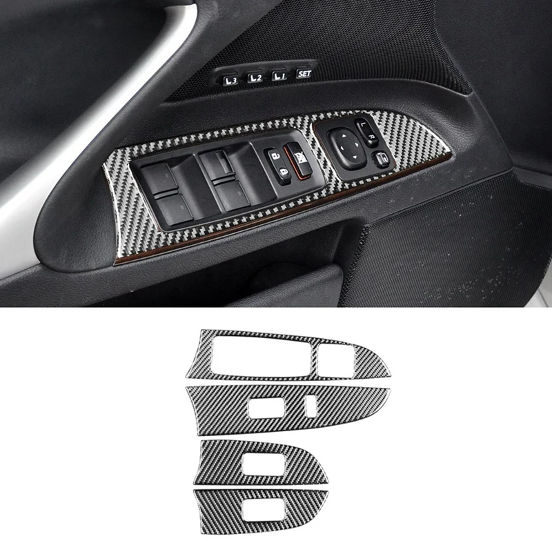 

For Lexus IS IS250 IS300 IS350C 2006-2012 Carbon Fiber Window Lift Control Frame Cover Trim Sticker Decal Accessories