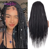 26 inch braided wigs synthetic straight box braids wigs for women crochect braids hair wig daily wear heat resistant fiber