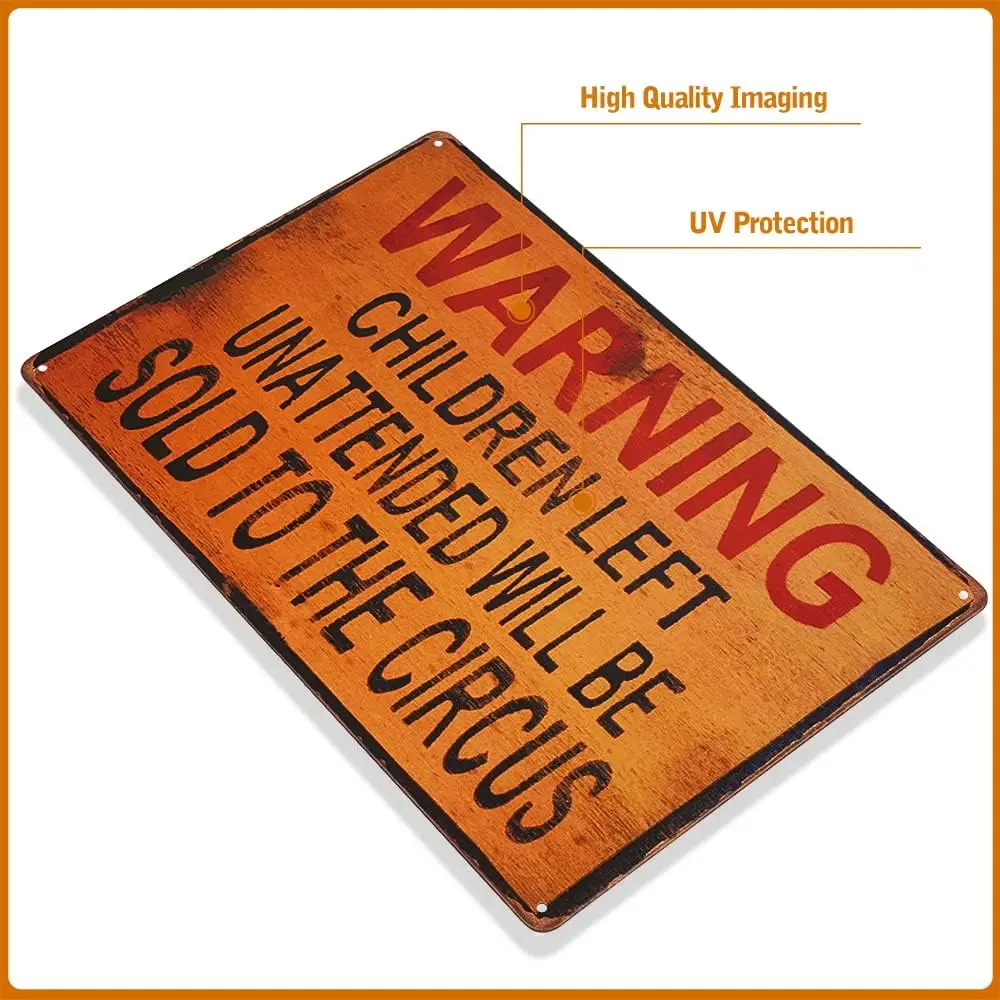 dngleever-TN Sgn Wrnng Chldren Crcus Metl Decor rt Ktchen Store Rnch Br