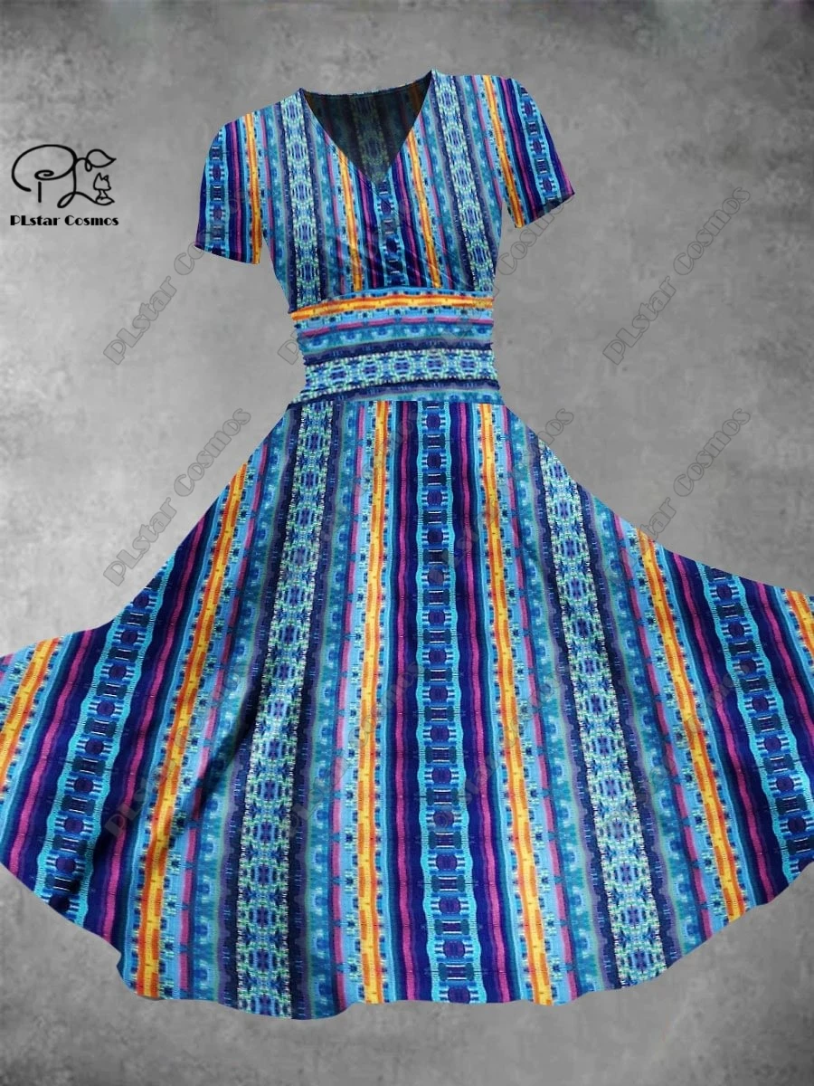 Женское платье с коротким рукавом и V-образным вырезом