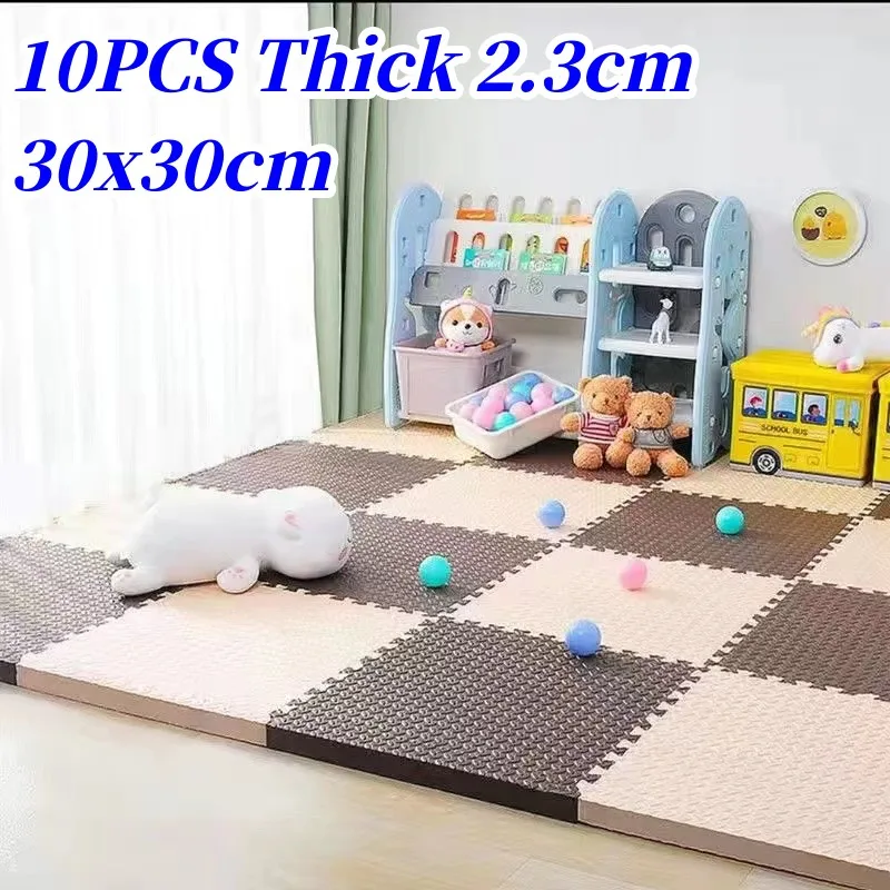 10PCS Tatame Play Mat Puzzle Mat Thick 2.3cm 30x30cm PlayMat Baby Game Mat Baby Mat Foot Mat Children Room Game Mats Puzzle Mat