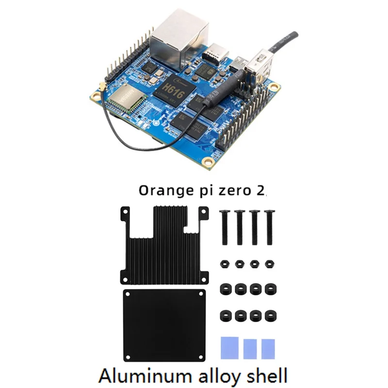 

Для Orange Pi Zero2 Allwinner H616 64-Bit Cortex-A53 1GB DDR3 BT5.0 WiFi Linux макетная плата + чехол из алюминиевого сплава