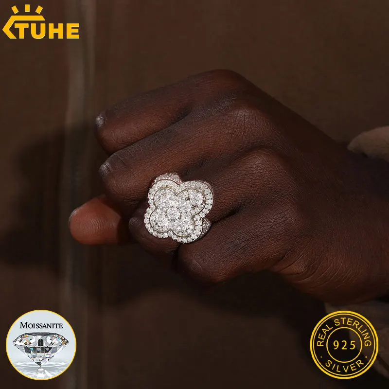 TUHE унисекс серебро 925 пробы крестообразное кольцо искусственные кольца для пар