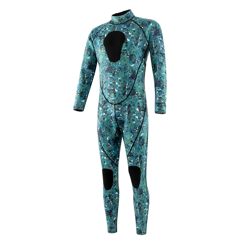 3mm Camouflage Wetsuit Long Sleeve Siamese Neoprene Submersible For Men Keep Warm Waterproof Diving Suit