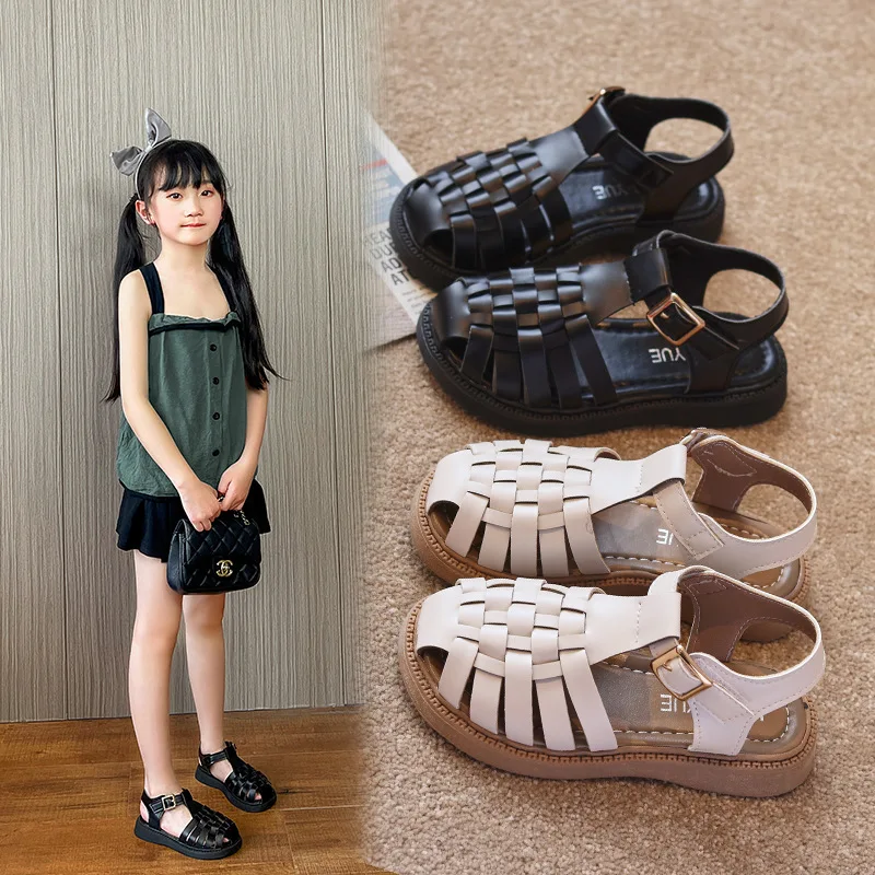 

Children's Shoes Summer Girls' Gladiator Sandals Kids New Comfortable Soft Breathable Non-slip Wear-resistant Student Casual