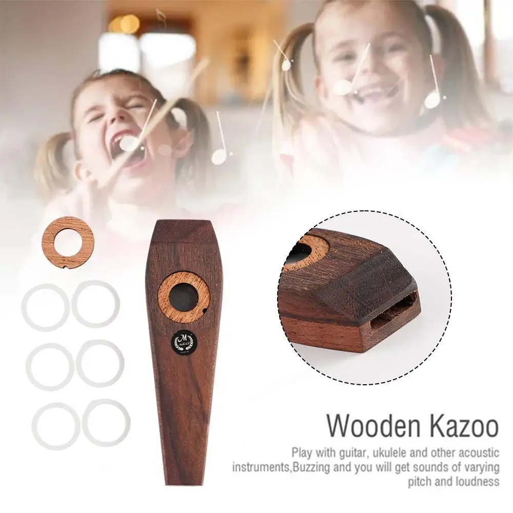 

Kazoo Flute Wooden Kazoo Instruments Guitar Ukulele Accompaniment Patry Musical Instrument For Kids Beginner Gift A4n1