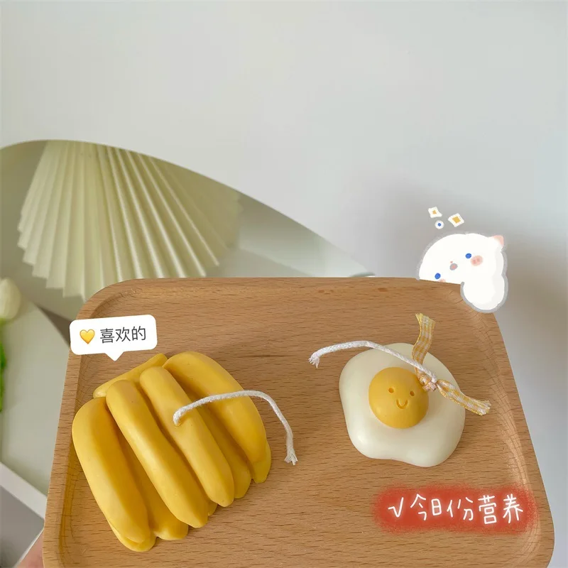 

Candles Scented Fragrance Simulation Poached Egg Banana Scented Candle Home Decorations Photo Props Birthday Gifts South Korea