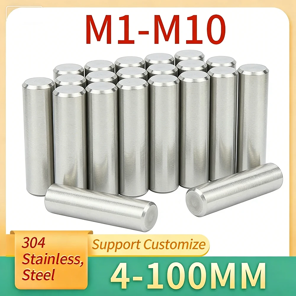 Фото 2-50 шт. цилиндрических центрирующих штифтов M1, M1.5, M2, M2.5 - M10, фиксирующие валы, цельные стержни из нержавеющей стали 304, 4-100 мм, с возможностью индивидуального заказа №1