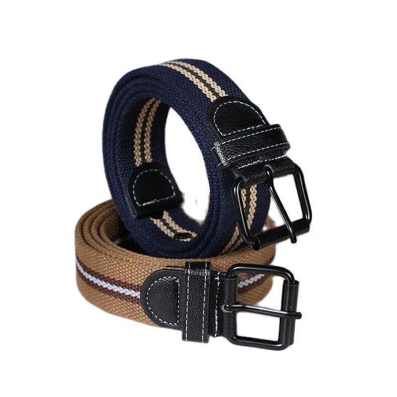 

Простой дизайн, всесезонный, подходит для женщин, для улицы, джинсы, пряжка с язычком, Холщовый мужской ремень