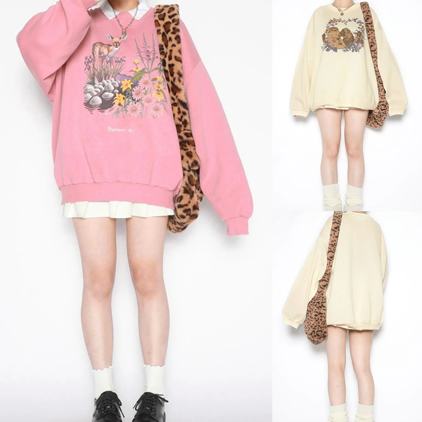

Women Long Sleeve Pullover Crew Neck Ladies Oversized Sweater Loose Fit Plus Size Sweatshirt Drop Shoulder Vintage Daily Outfit