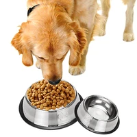 multi size pet feeding bowl stainless non slip dog bowl durable anti fall cat bowl footprint style pet food bowl pet accessoires