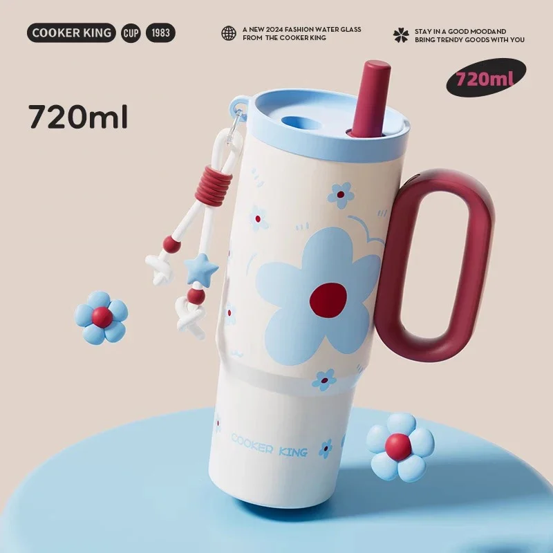 

Термос COOKER KING 720 Мл Из Нержавеющей Стали С Соломинкой, Герметичная Вакуумная Колба Для Автомобиля, Портативный