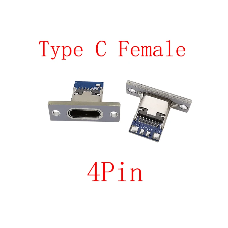 Паяльные разъемы USB Type-C 2/4/6 pin female