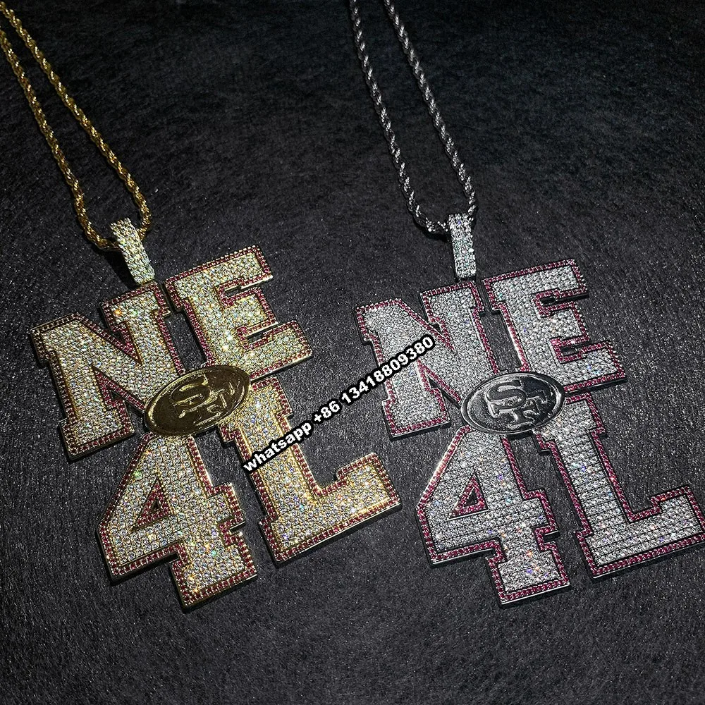 JEWE Custom Made Iced Out Rapper Jewelry Personal Lock VVS Moissanite Diamond Fashion Letter Pendant Necklace Cuban Link Chain