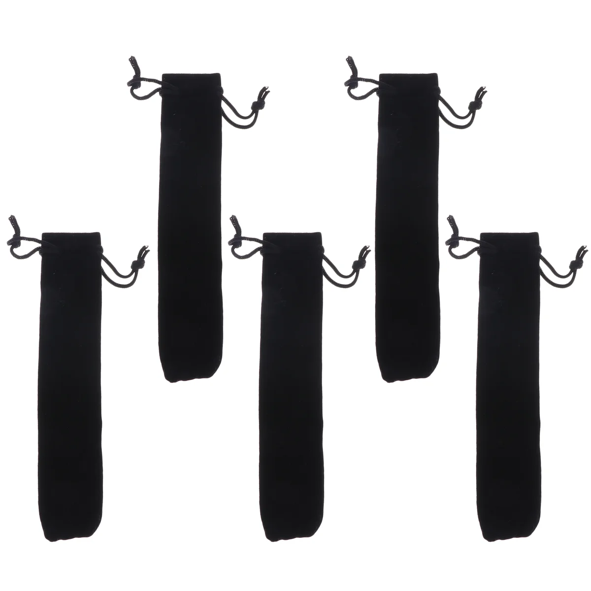 

50pcs Drawstring Pen Pouch Sleeve Holder Pen Case Gift Bag (Black)