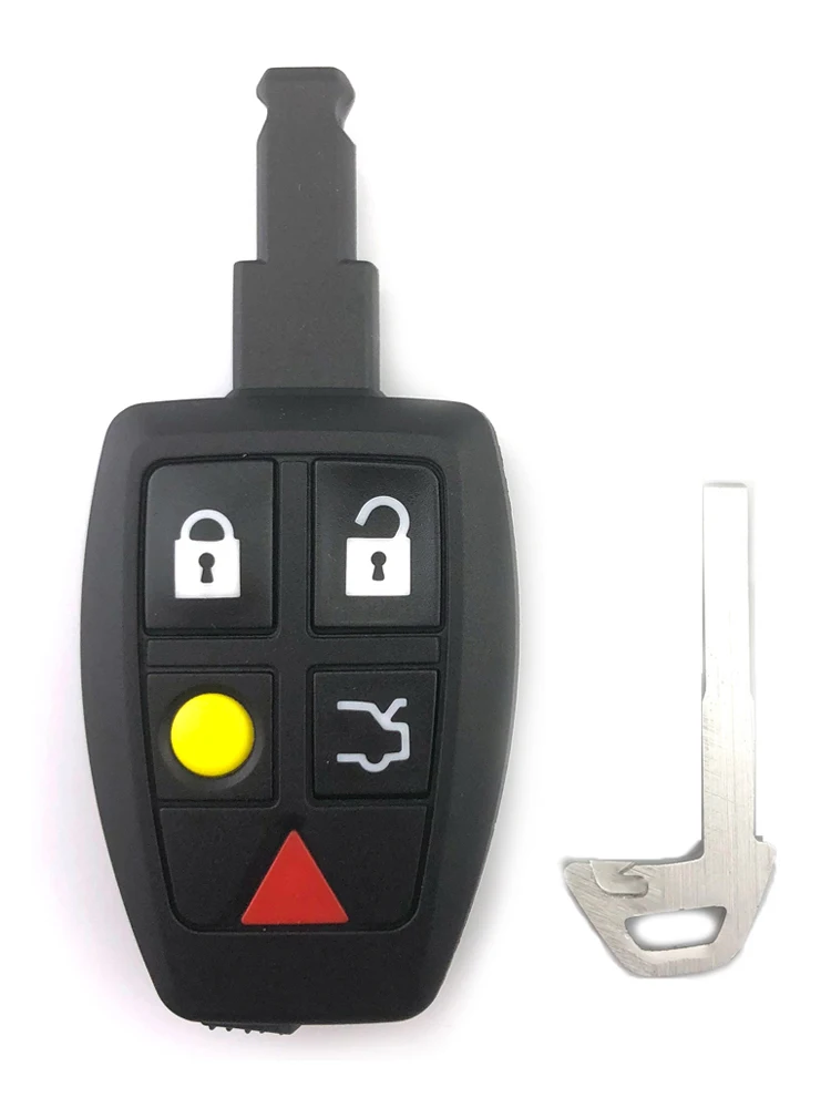 

Крышка ключа смарт-карты YIQIXIN для Volvo V70, S40, S60, V50, замена 5 кнопок, вставка, лезвие, фонарь для Volvo C30, C70, XC90, фонарь