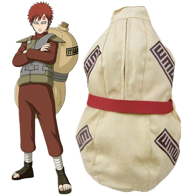 Anime Naruto Gaara Backpack Knapsack Cosplay Accessories Student School Bags Cartoon Arm Single Shoulder Bag Prop Gift